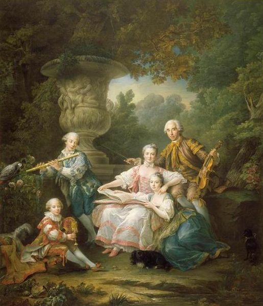 Francois-Hubert Drouais Le marquis de Sourches et sa famille China oil painting art